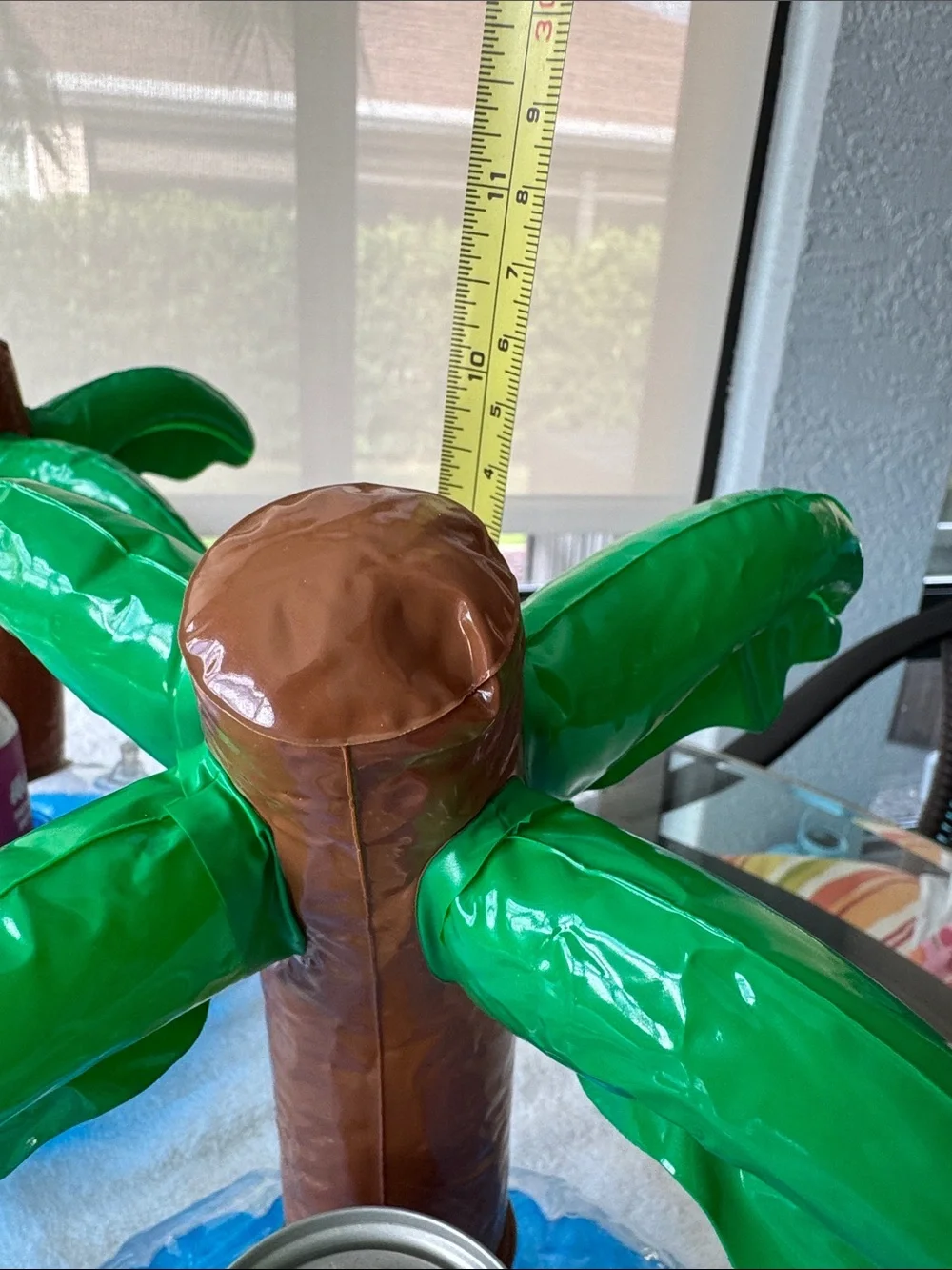 Inflatable Palm Tree Drink Holders - Blue and Green